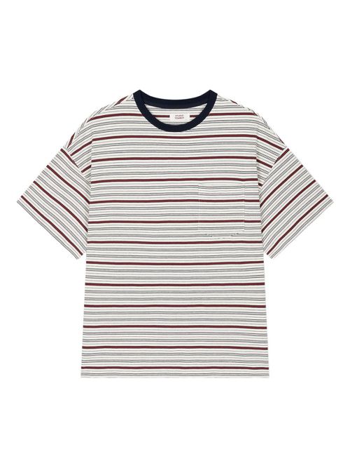Striped pocket T-shirt - White