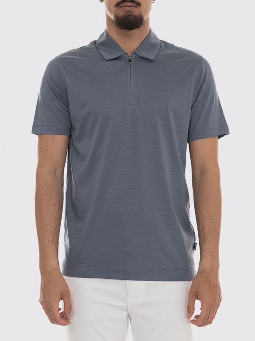 Polo Shirt Men color Gnawed Blue