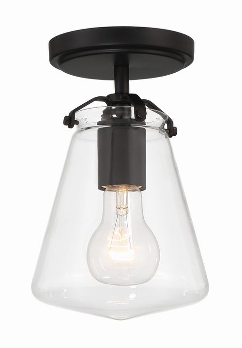 Voss 1-Light Semi-Flush Mount in Matte Black