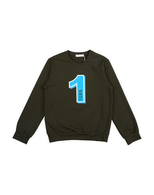Junior Kid Boy Sweatshirt Military green Size 10 Cotton, Elastane