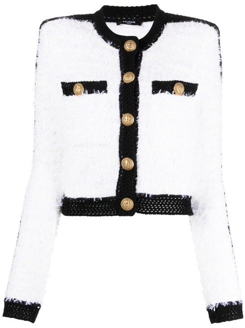 Cropped tweed jacket - White