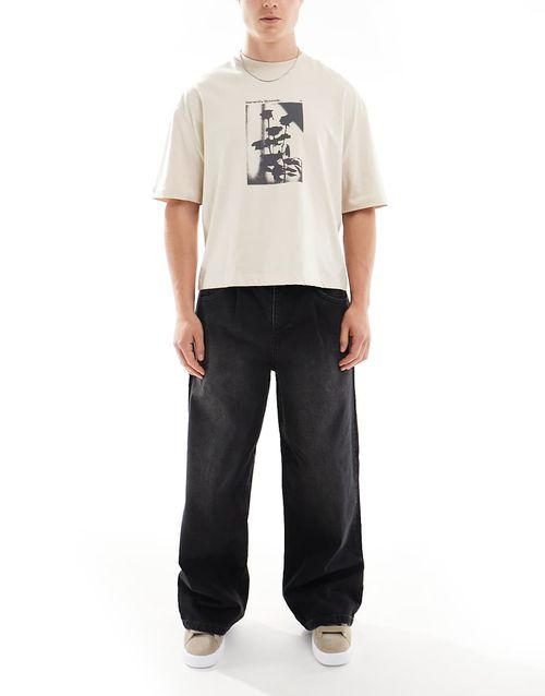 ASOS DESIGN super baggy jeans with tint in washed black