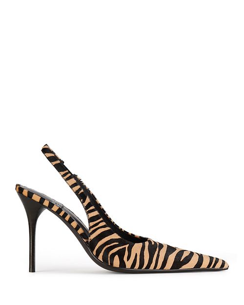 Women's Youwish-f Pointed Toe Calf Hair Slingback Pumps