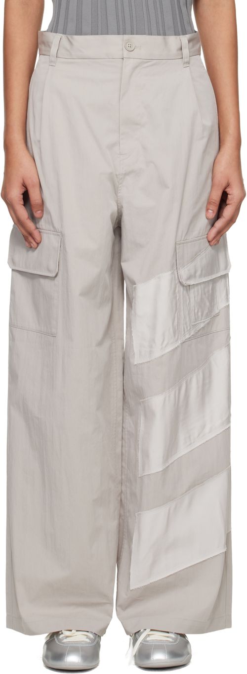 Taupe Wide Cargo Pants