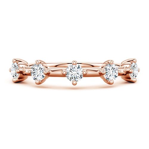 Angara 0.53 CTW Round Diamond Five-Stone Station Ring in 14K Rose Gold