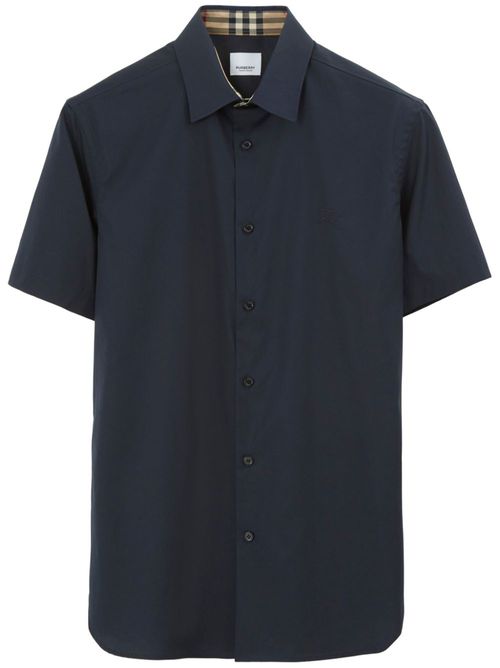 Stretch Cotton Shirt - BLACK