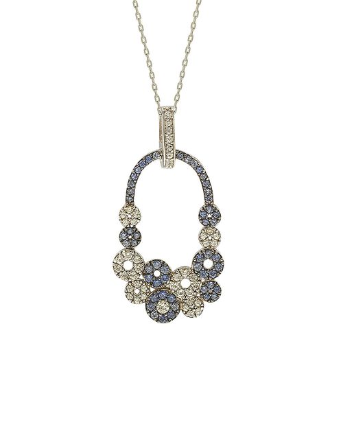 Silver Diamond & Sapphire Necklace