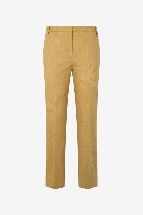 Solid-color Python-print Pants