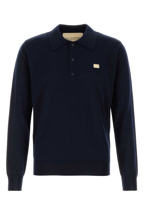 Virgin Wool Polo Shirt — Navy