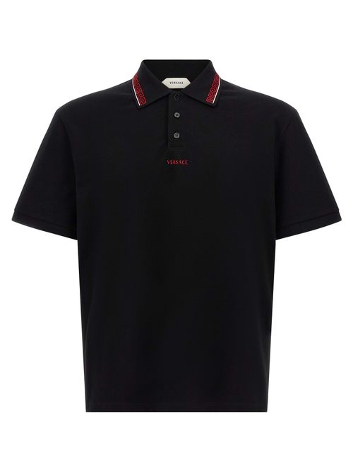 Logo-Embroidered Cotton Piqué Polo Shirt — Black
