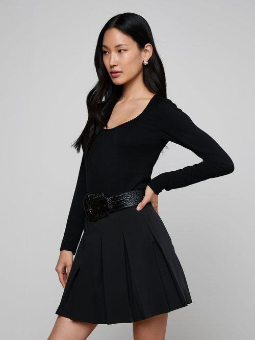 Cassandra Ruched Bodysuit In Black