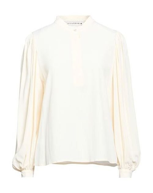 Woman Top Cream Size 6 Acetate, Silk