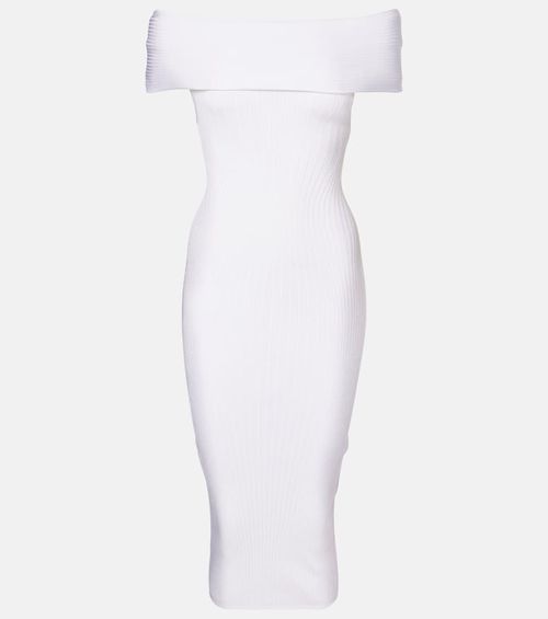 strapless open back dress Rose dress in ribbed cotton