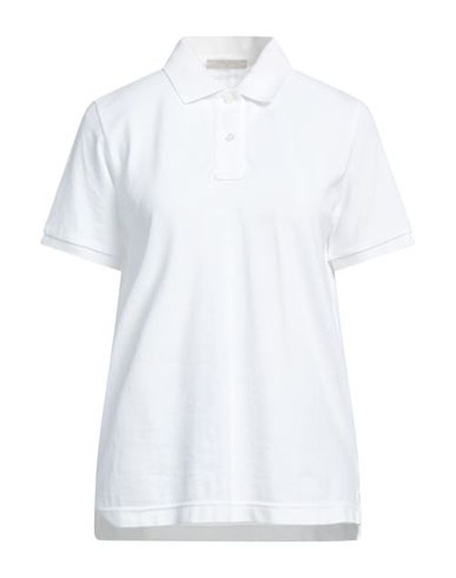 Woman Polo shirt White Size S Cotton, Elastane
