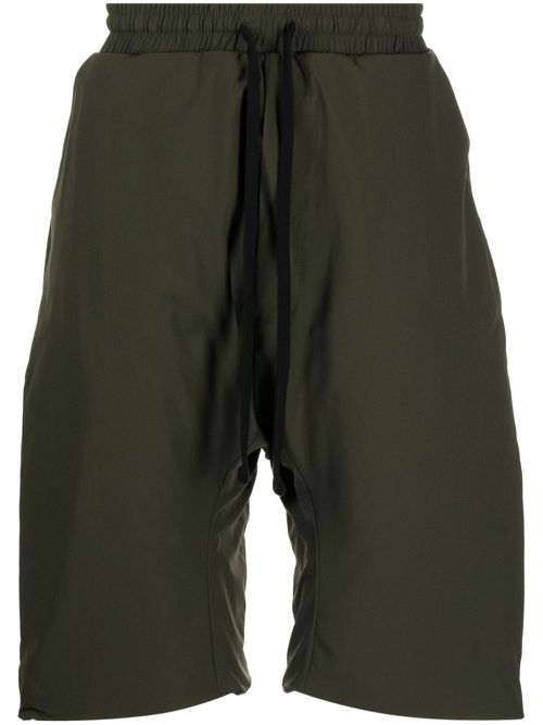Drawstring drop-crotch shorts - GREEN