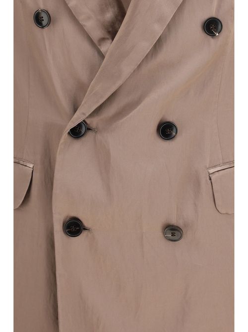 Double-Breasted Viscose Blazer — Pink