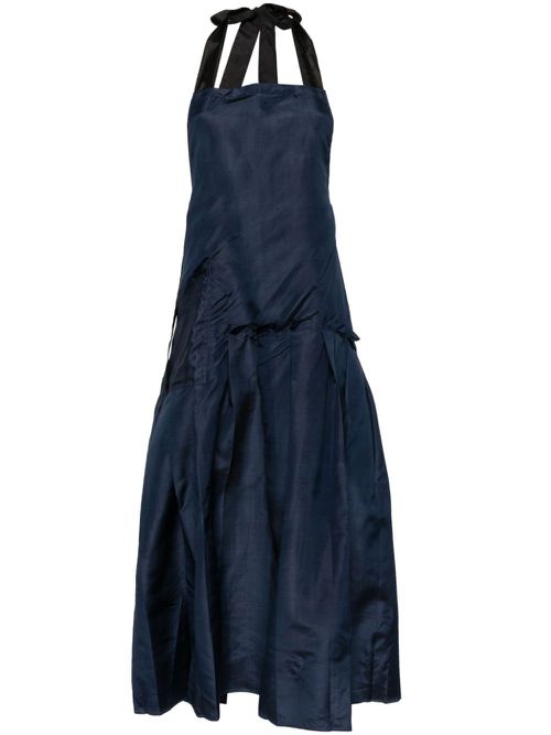 Vintage pleated apron dress - Blue