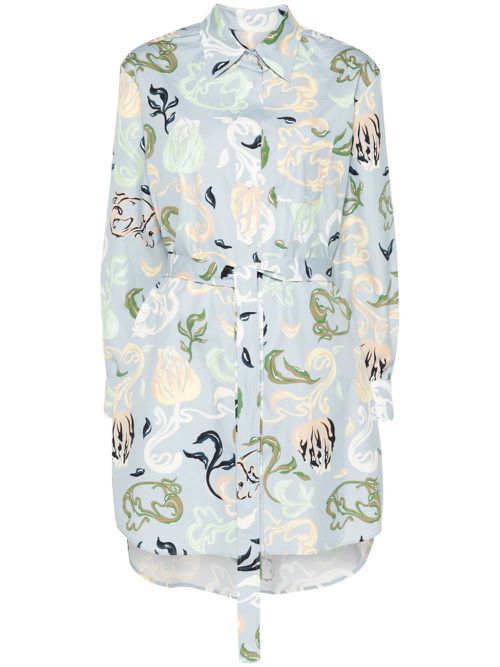 Floral-print mini dress - 270 AZUR