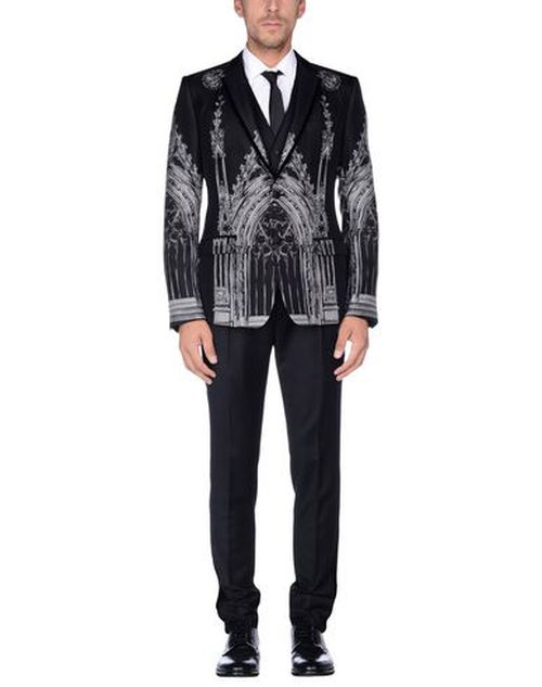 Man Suit Black Size 38 Silk, Wool, Polyester, Cotton