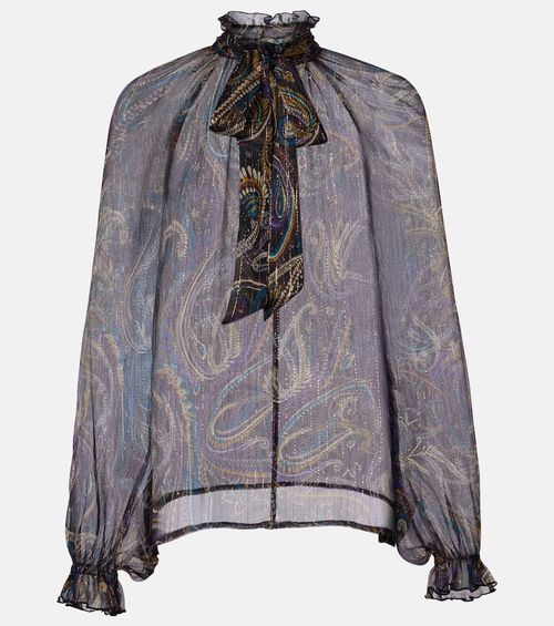 Paisley silk-blend blouse