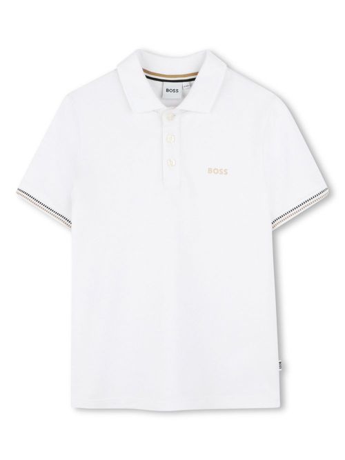 Logo-print short-sleeve polo shirt - White