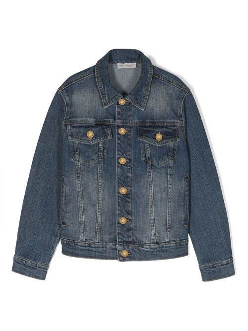 Logo-patch denim jacket - Blue