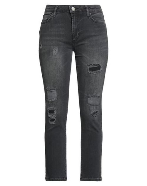 Woman Jeans Black Size 26 Cotton, Elastane