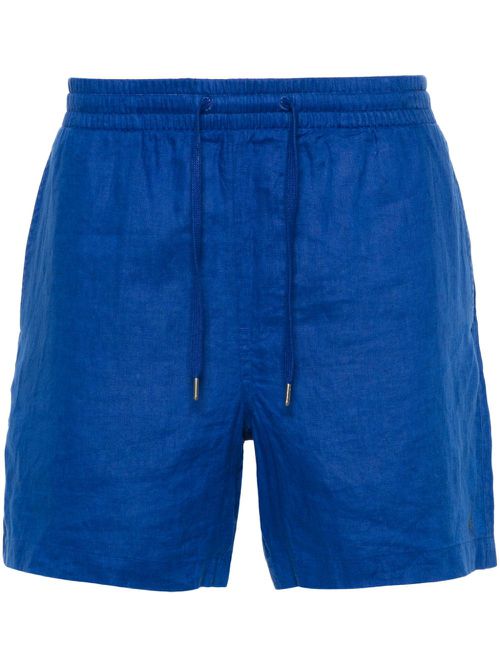 Polo Pony-motif linen shorts - Blue