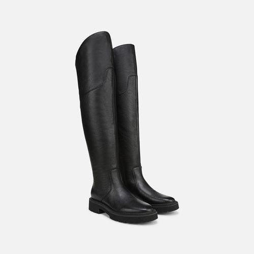 Scarlette Over The Knee Boots, Black Leather