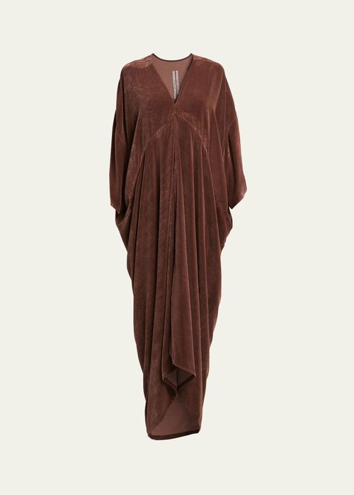 V-Neck Velvet Caftan Gown