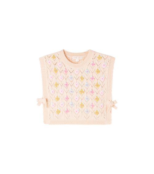 Yuliya open-knit floral top