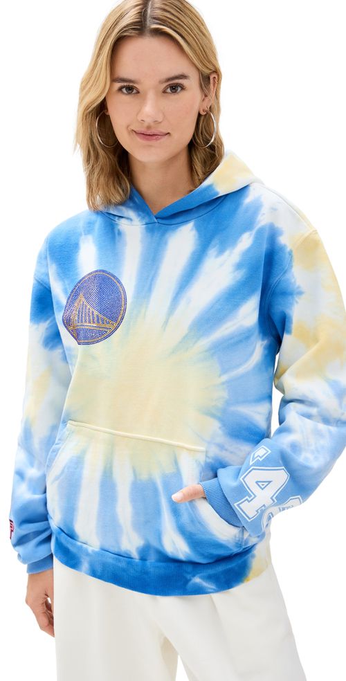 Warriors Team Crew Hoodie Blue Tie Dye