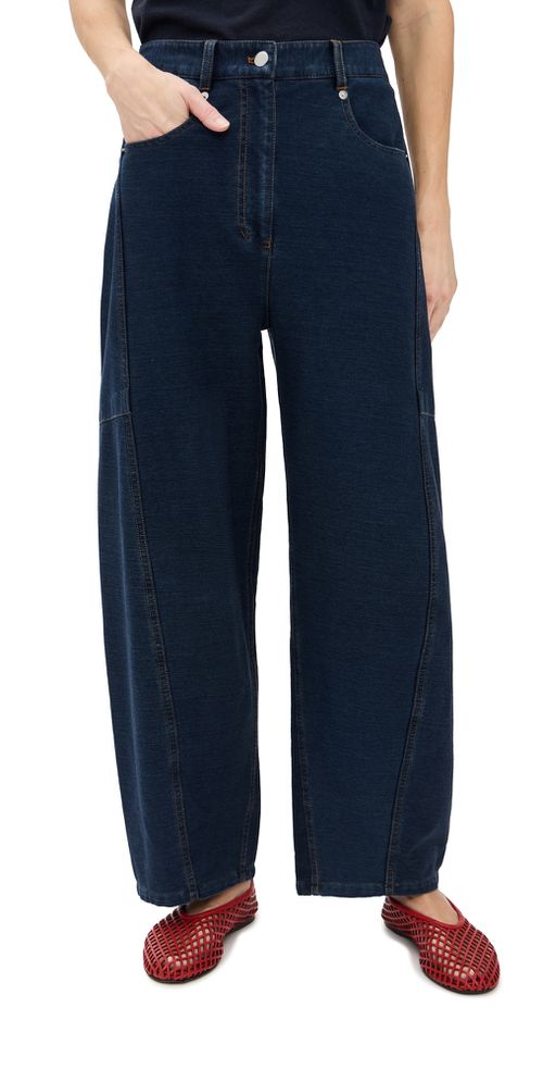 Petite Indigo Barre Denim Knit Sid Jeans Indigo