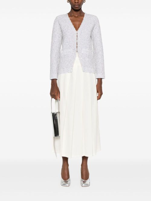 Faux-pearl embellished jacket - Grey