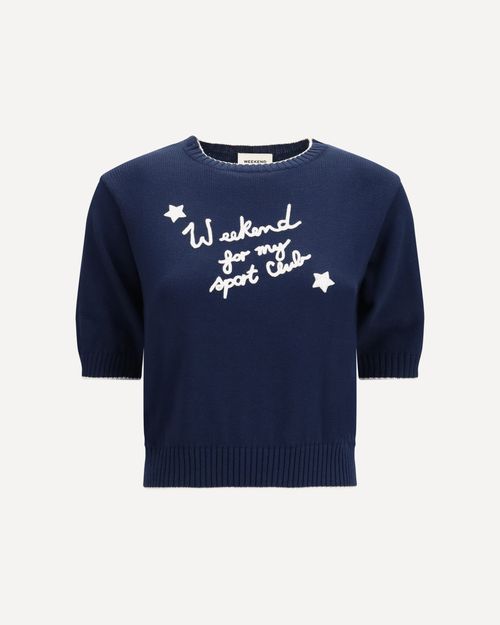 Cotton knit Sweater with embroidery Female S
