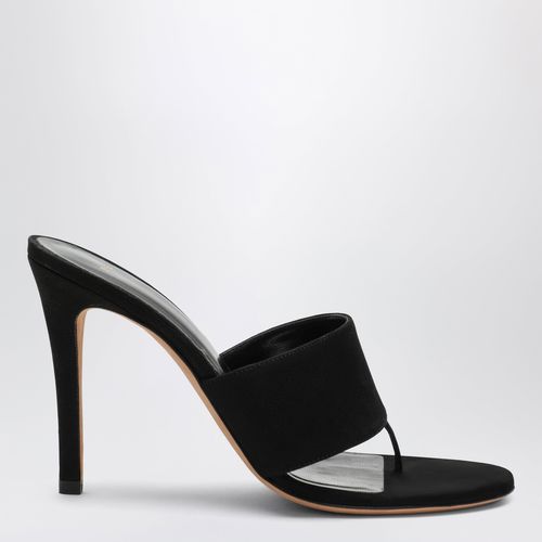 Jude Black Nubuck Leather Thong Sanda