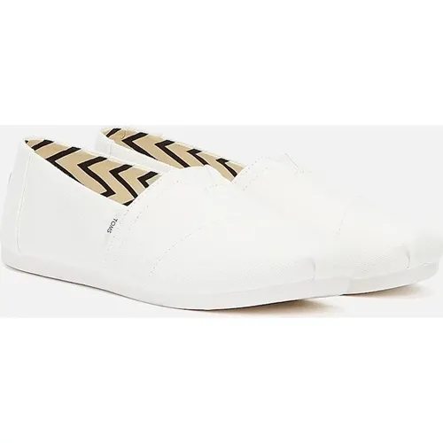 Men's TOMS Alpargata Cotton Canvas Mens White Espadrilles - Size: 10