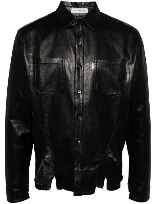 Square petal corset shirt - Black
