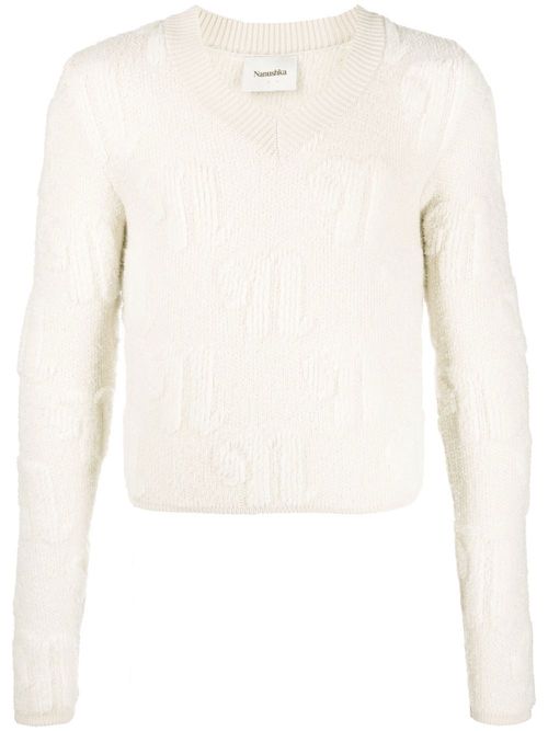 Chunky V-neck sweater - Neutrals