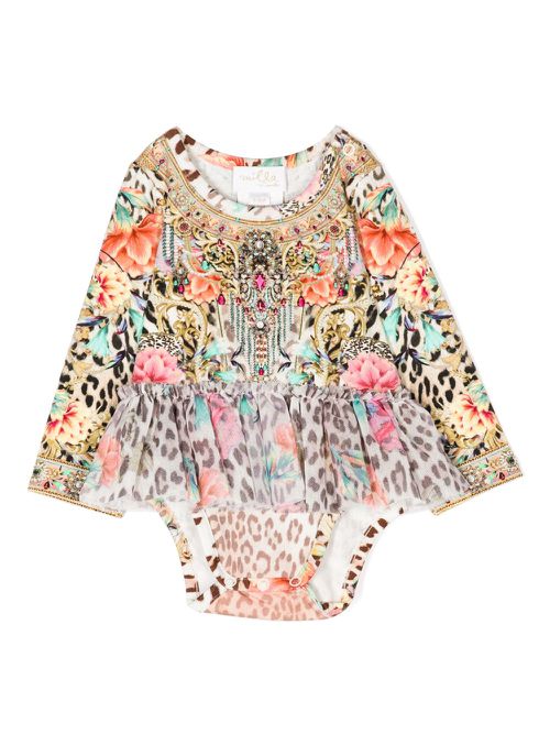 Graphic-print cotton body - Brown