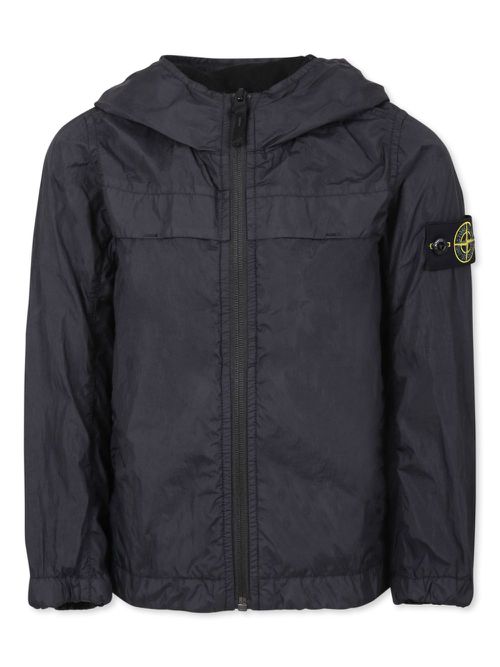 Compass-badge hooded jacket - Black