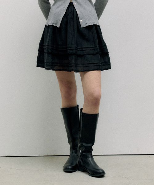 CANCAN LACE MINI SKIRT BLACK 