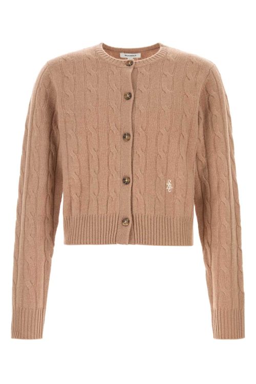 Cableknit Cardigan — Camel
