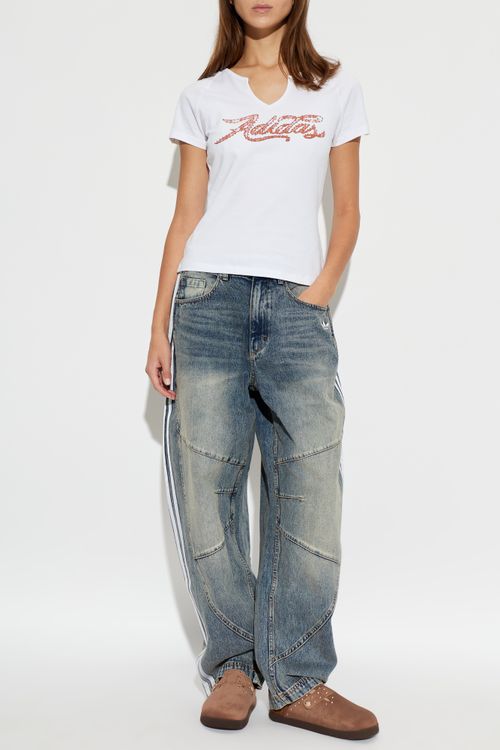 Jeans With Logo, Women's, Blue