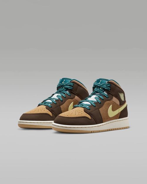 Youth Air Jordan Mid DZ6335- Sneakers Brown Lifestyle Shoes HTAT239