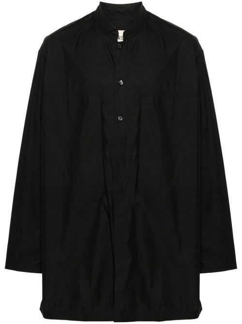 Stripe-detail cotton shirt - Black