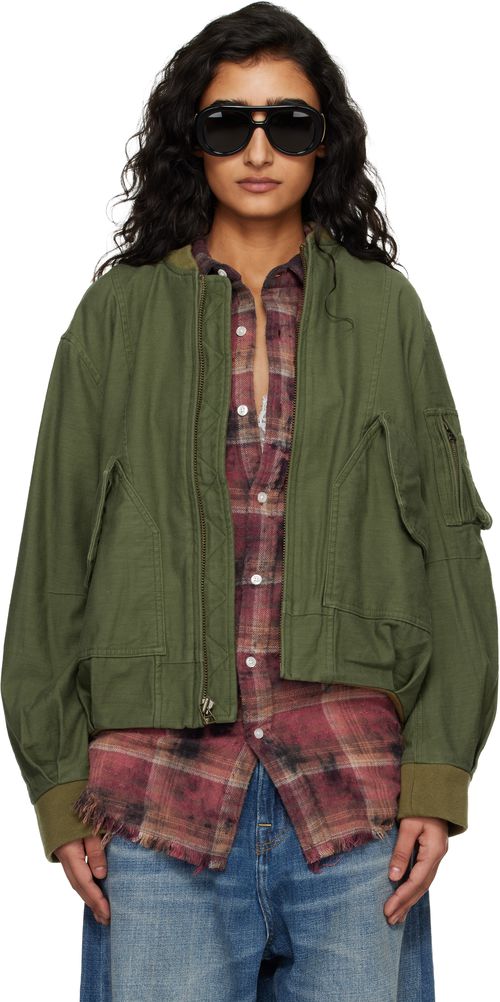 Khaki Bubble Bomber Jacket