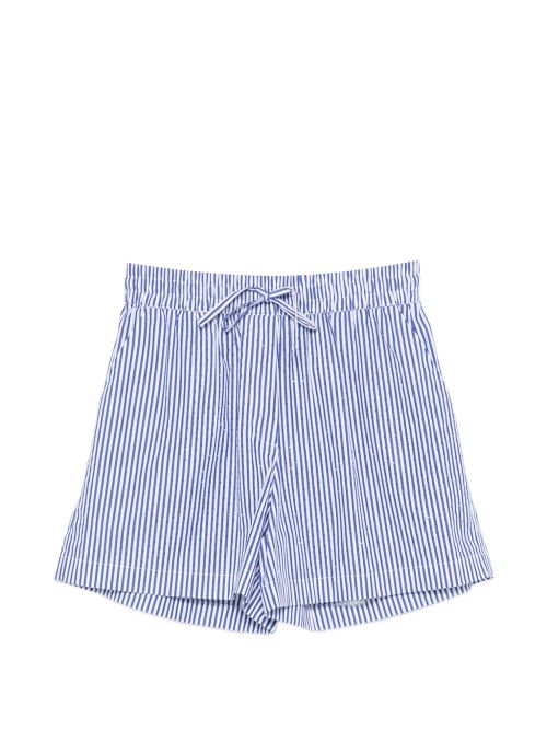 Striped Cotton Shorts — Blue