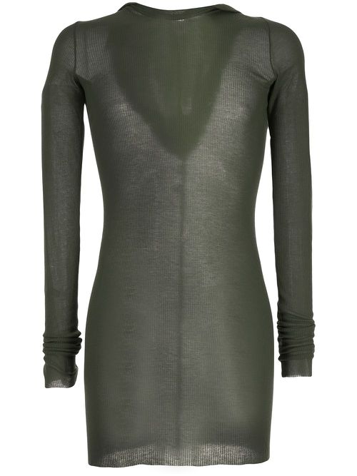 Rib-knit hooded T-shirt - Green