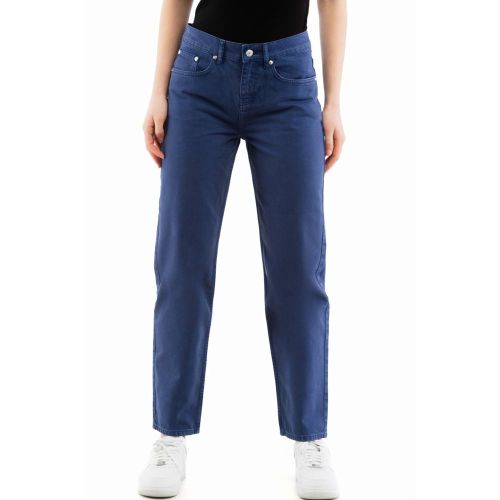 Cotton Straight-Leg Jeans — Blue